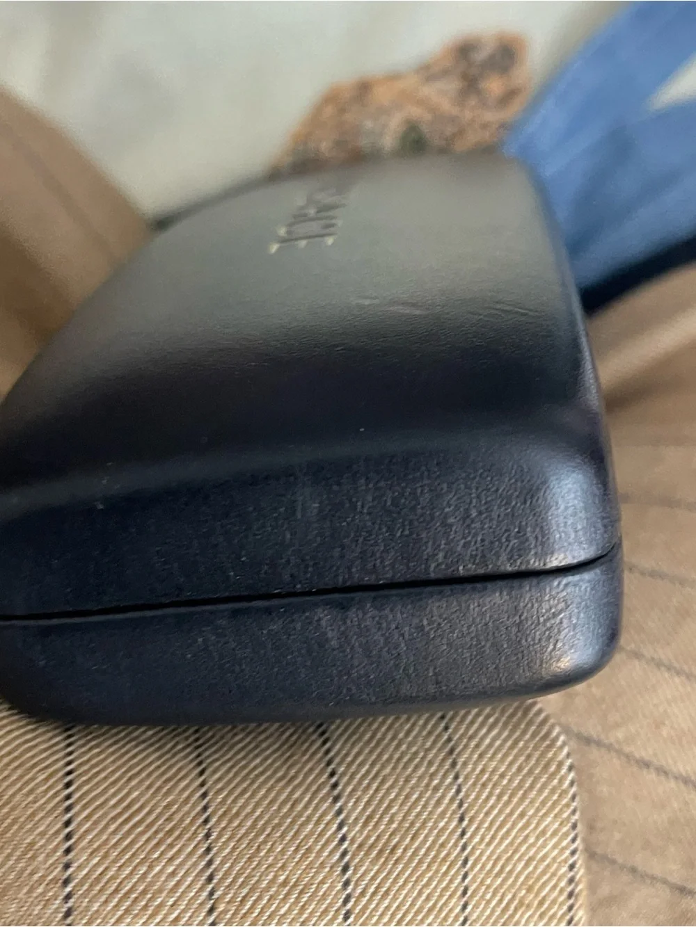 Versace Black Leather Eyewear Case with Gold Versace Logo